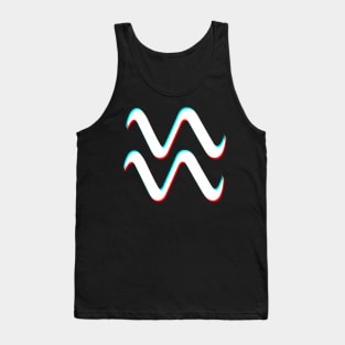 Aquarius Star Sign White 3D Effect Tank Top